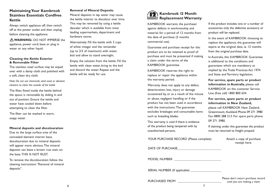 Kambrook KSK90 User Manual | Page 4 / 4