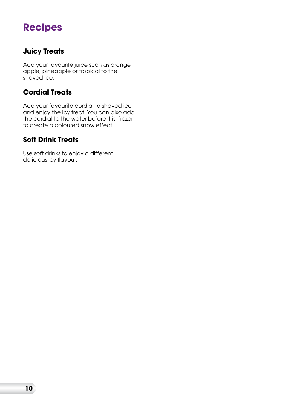Recipes | Kambrook LITTLE CHEFS KIS20 User Manual | Page 10 / 12