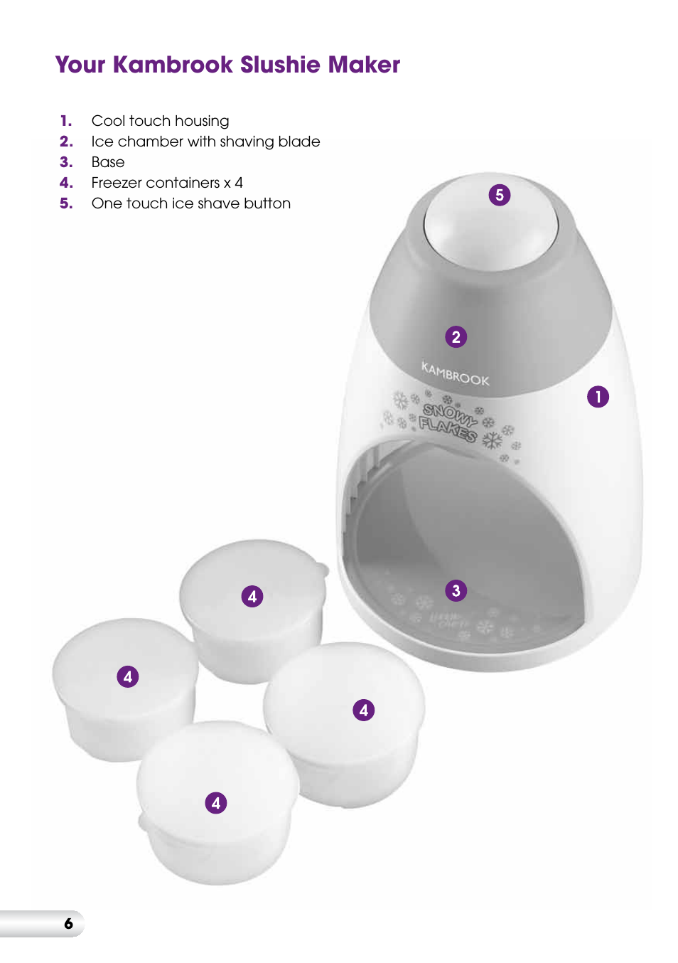 Your kambrook slushie maker | Kambrook LITTLE CHEFS KIS20 User Manual | Page 6 / 12