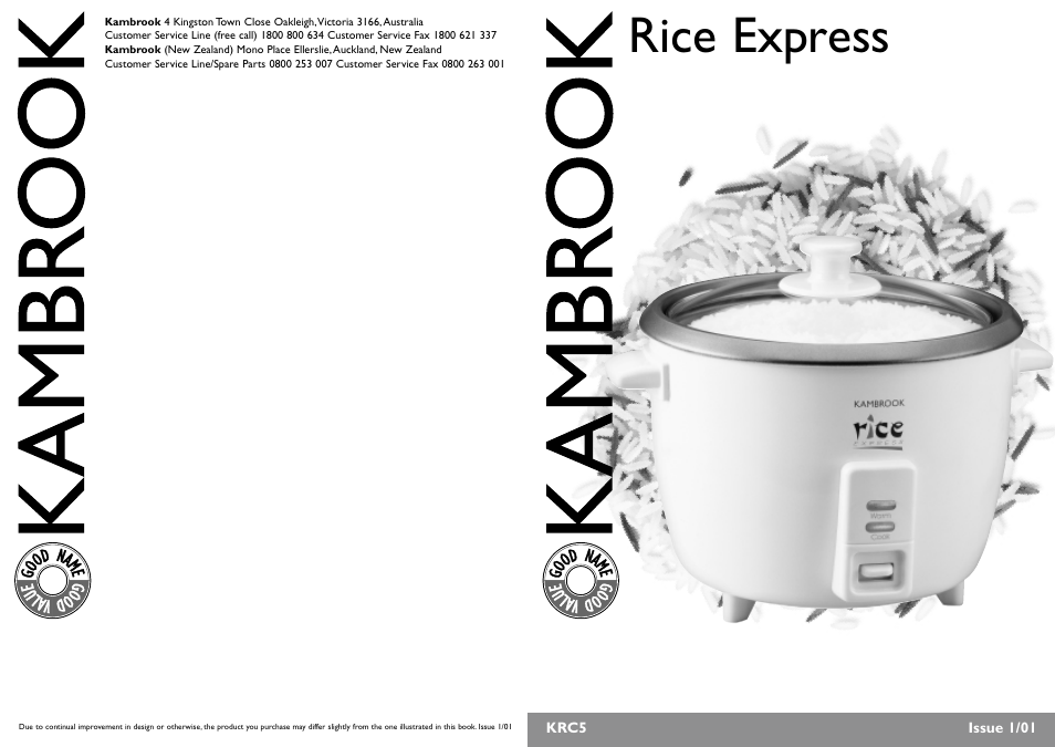 Kambrook Rice Express KRC5 User Manual | 8 pages