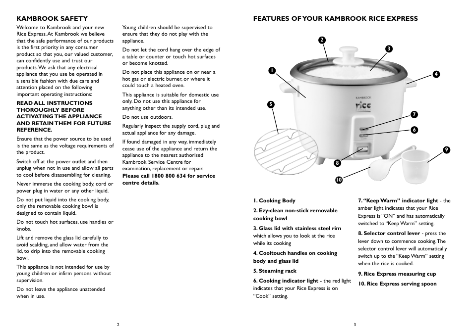 Kambrook Rice Express KRC5 User Manual | Page 2 / 8