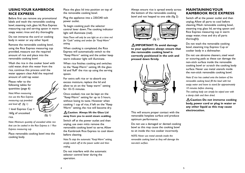 Kambrook Rice Express KRC5 User Manual | Page 3 / 8