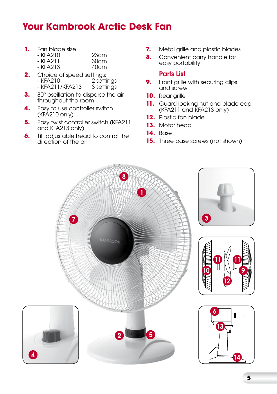 Your kambrook arctic desk fan | Kambrook ARCTIC KFA211 User Manual | Page 5 / 8
