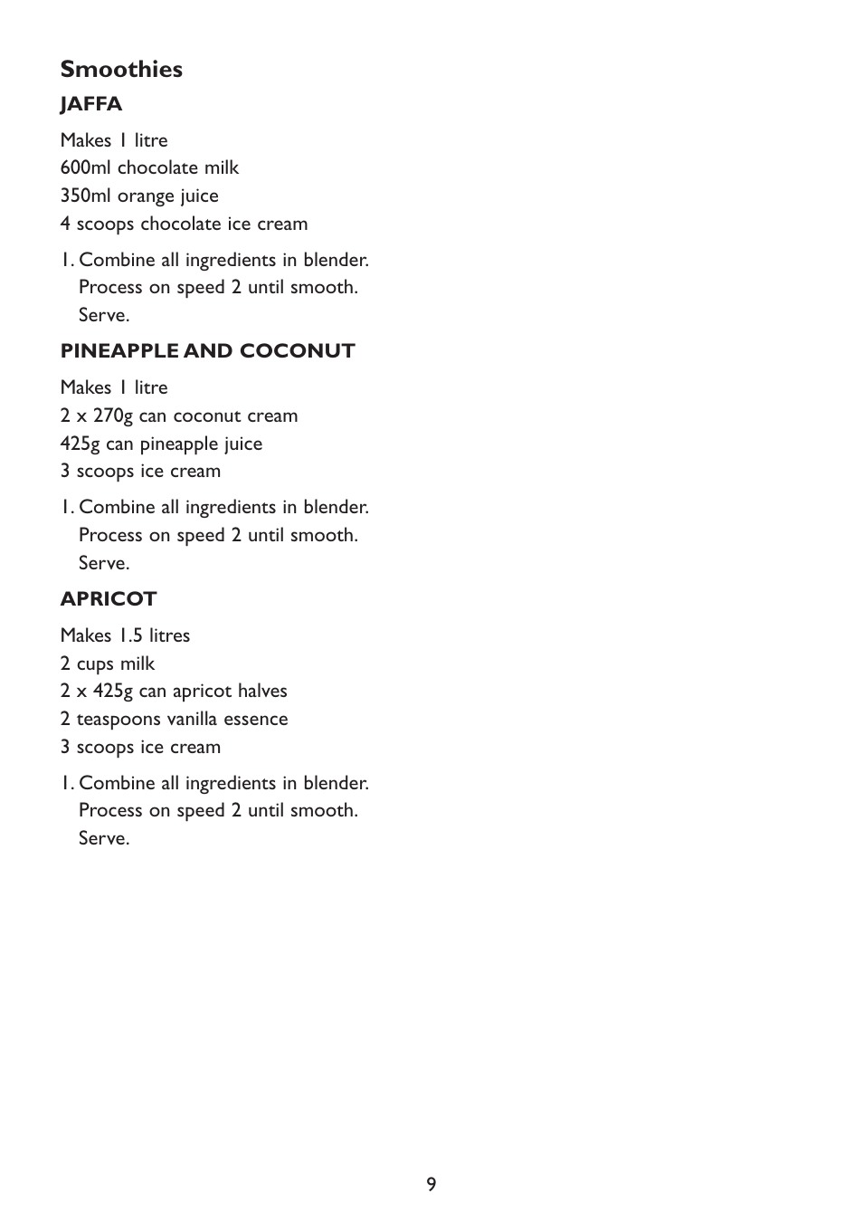 Smoothies | Kambrook Mega Blend KB220 User Manual | Page 9 / 12