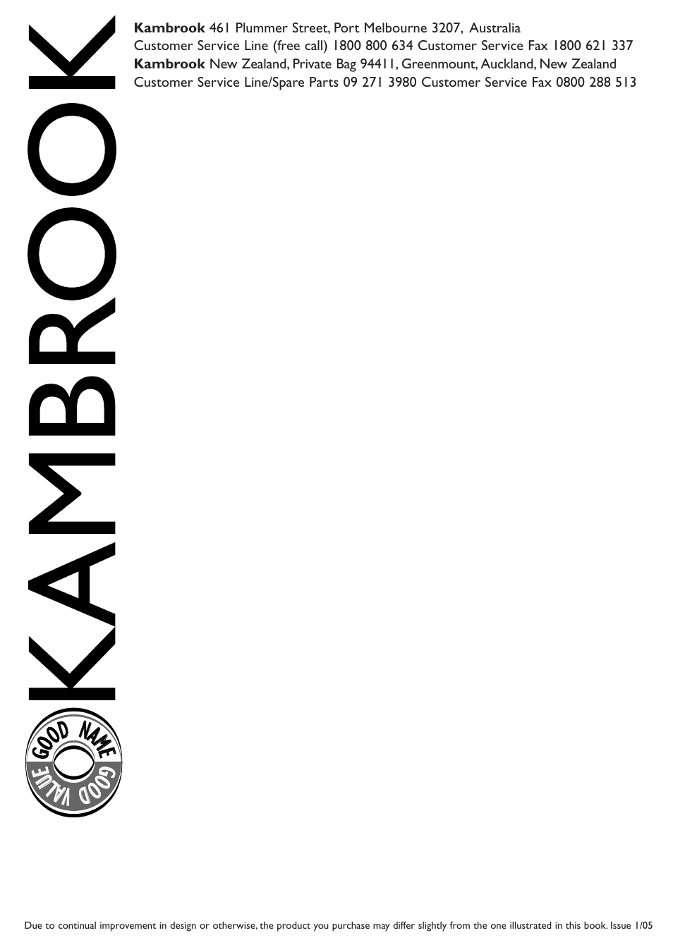 Ggoo oodd nnaammee g goo o oddvv a alluu e e | Kambrook KVC20 User Manual | Page 8 / 8