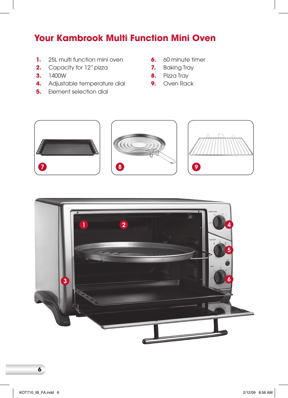 Your kambrook multi function mini oven | Kambrook KOT710 User Manual | Page 6 / 20