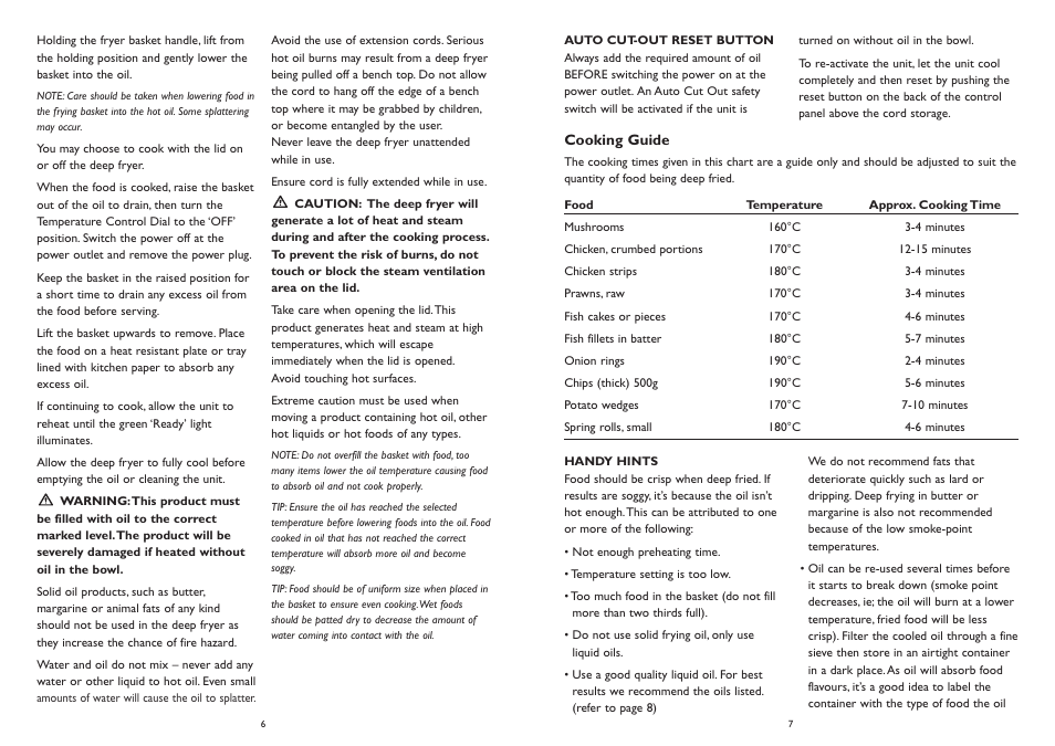 Kambrook KDF450 User Manual | Page 4 / 6