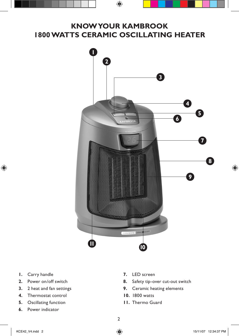 Kambrook KCE42 User Manual | Page 2 / 6