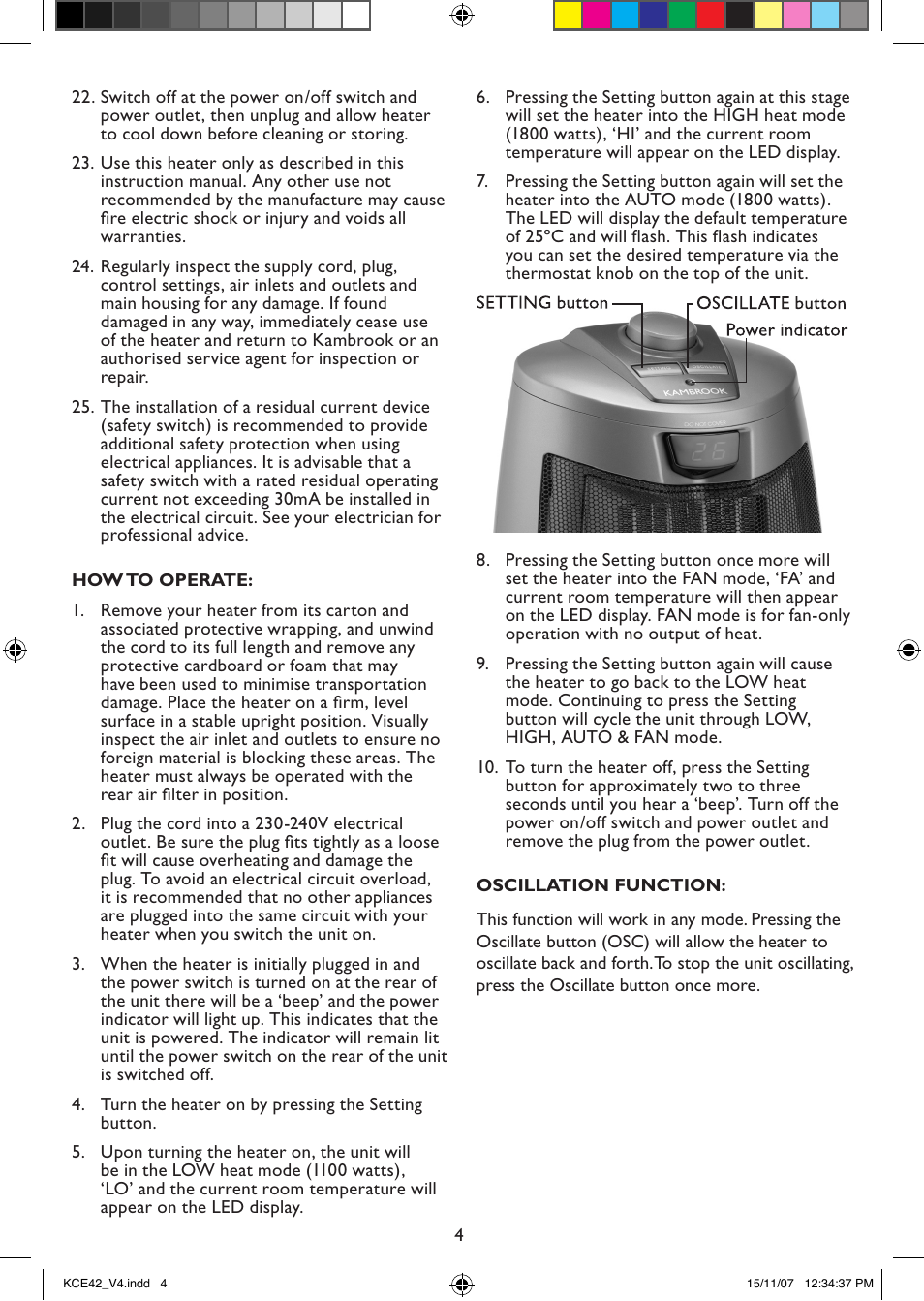 Kambrook KCE42 User Manual | Page 4 / 6