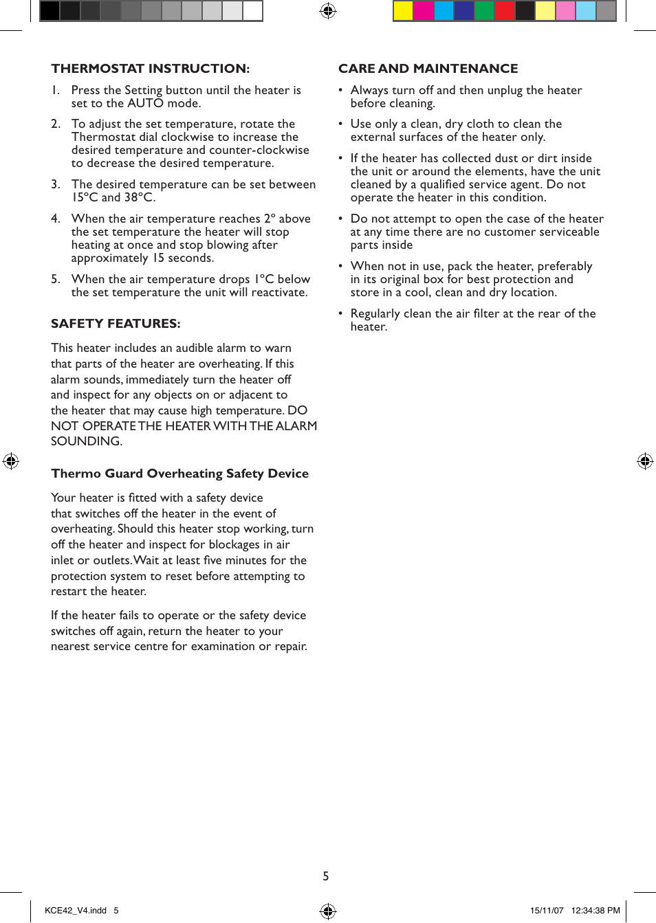 Kambrook KCE42 User Manual | Page 5 / 6