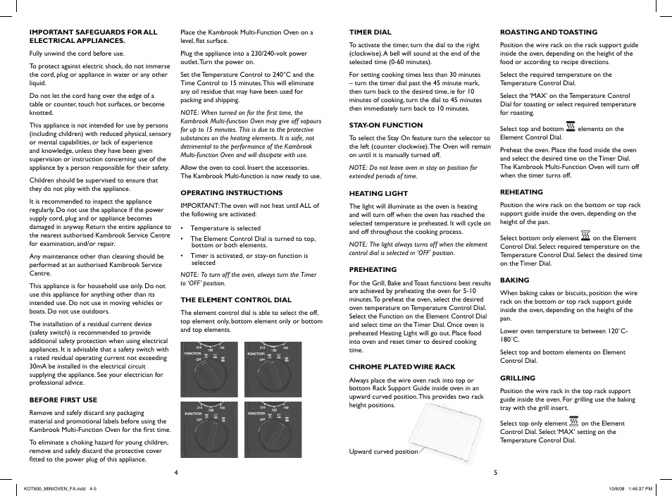 Kambrook KOT600 User Manual | Page 3 / 8