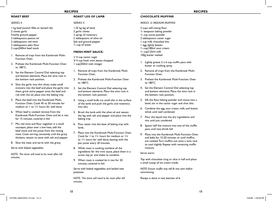 Kambrook KOT600 User Manual | Page 7 / 8