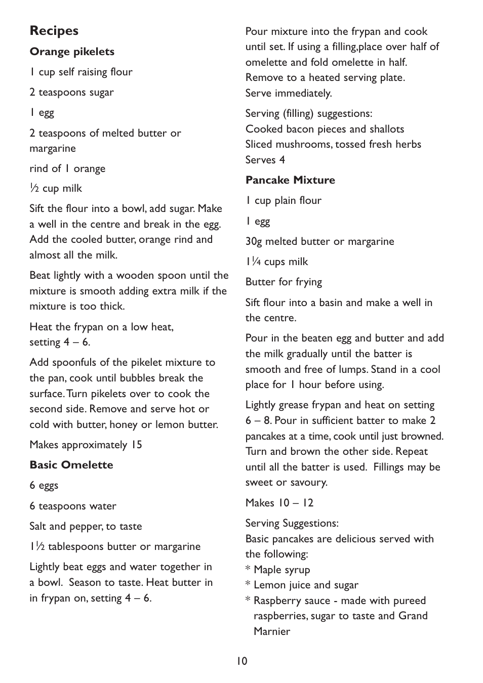 Recipes | Kambrook Banquet Frypan KEF16 User Manual | Page 10 / 16