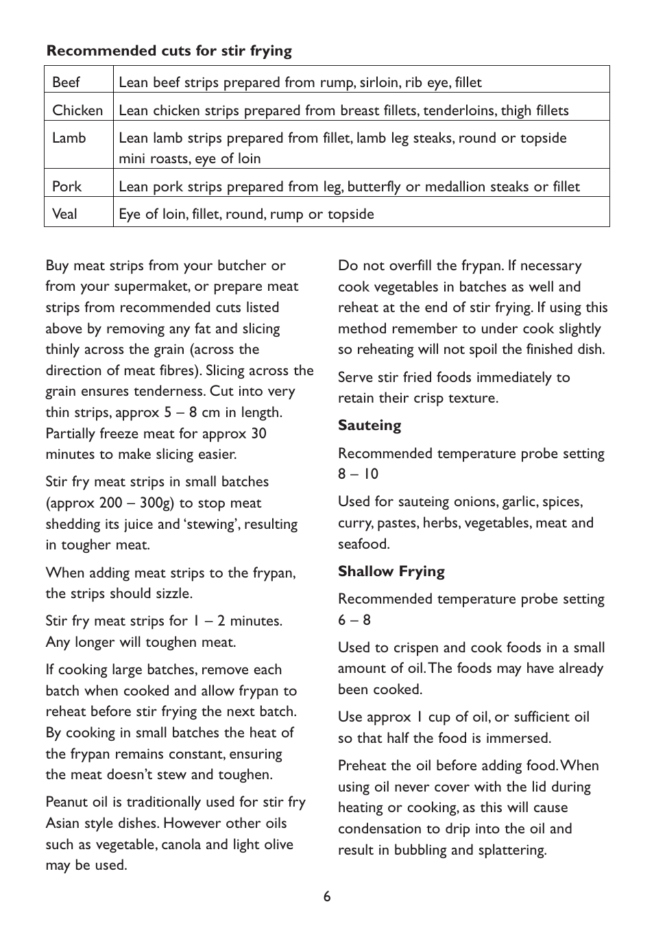 Kambrook Banquet Frypan KEF16 User Manual | Page 6 / 16