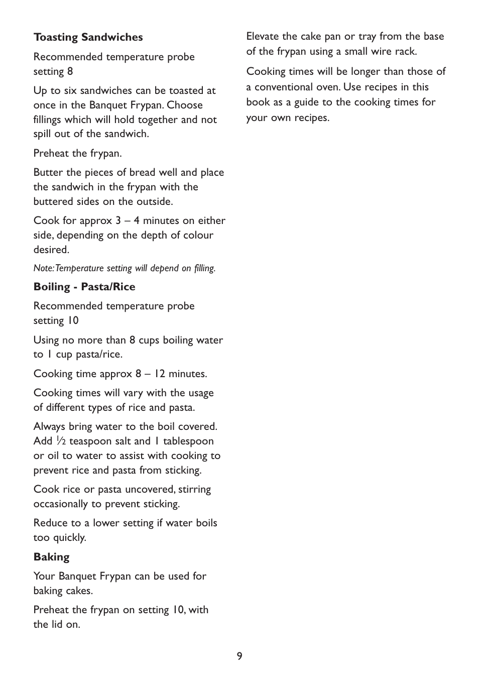 Kambrook Banquet Frypan KEF16 User Manual | Page 9 / 16