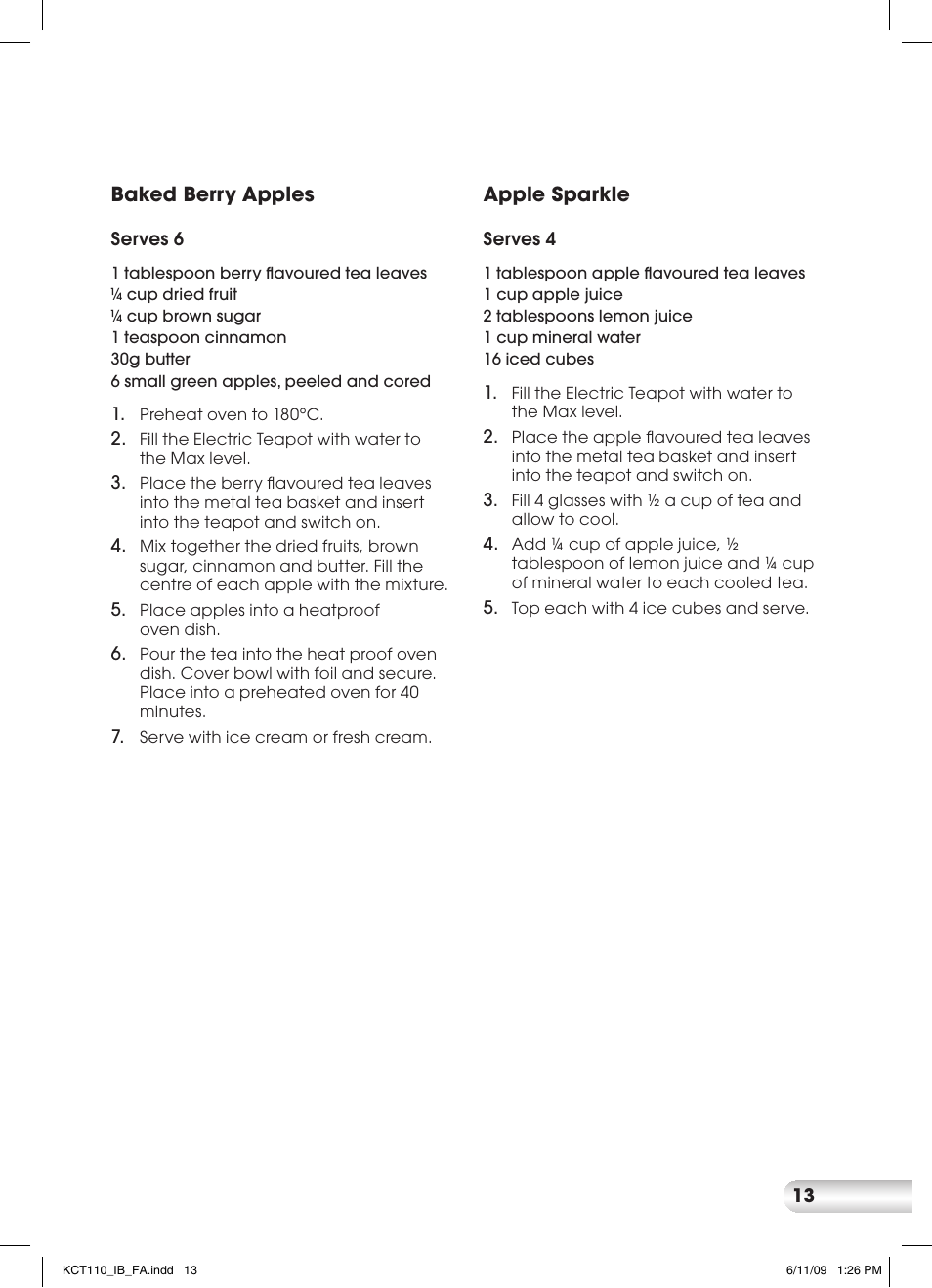 Kambrook KCT110 User Manual | Page 13 / 16