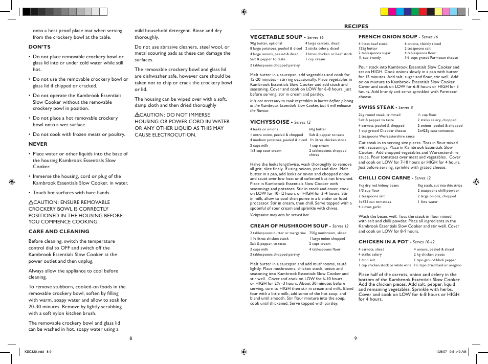 Kambrook KSC320 User Manual | Page 5 / 8
