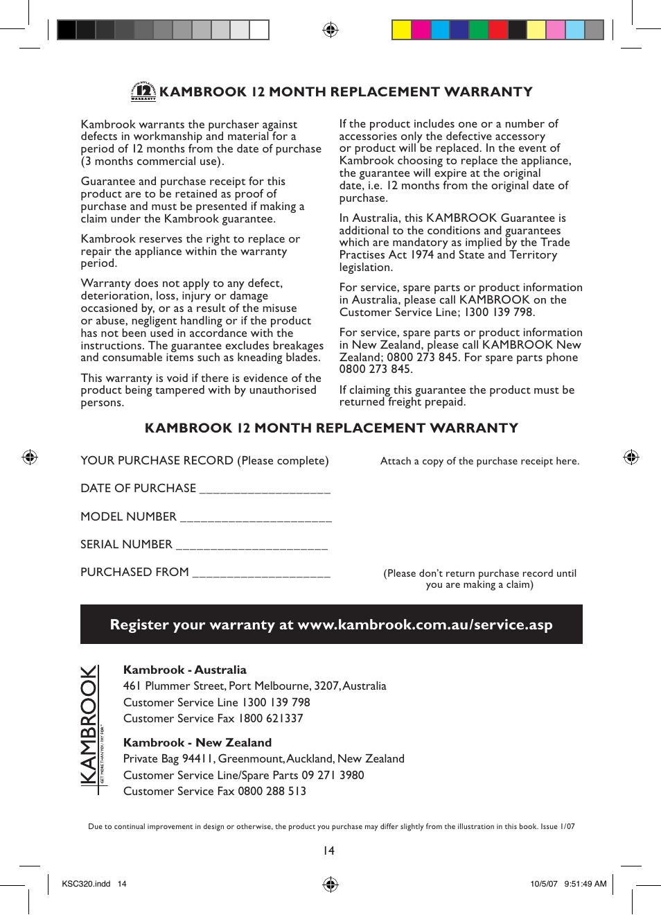 Kambrook KSC320 User Manual | Page 8 / 8