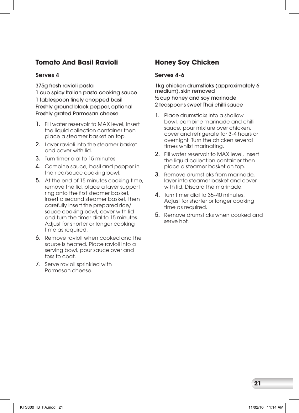 Kambrook KFS300 User Manual | Page 21 / 28