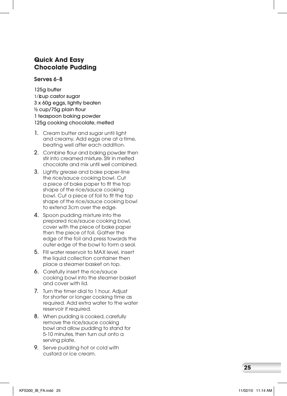 Kambrook KFS300 User Manual | Page 25 / 28
