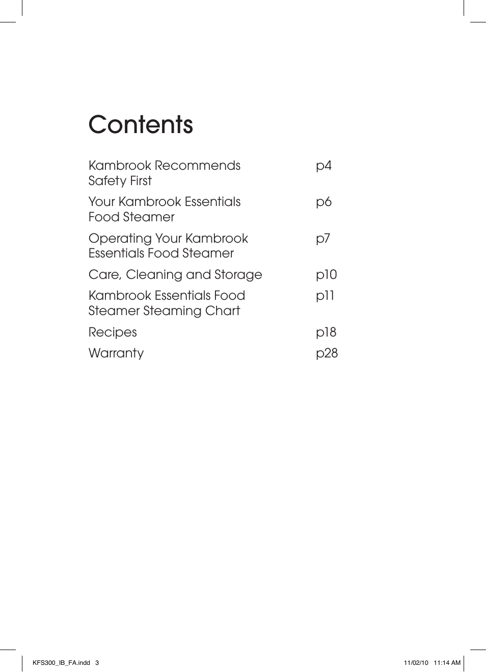 Kambrook KFS300 User Manual | Page 3 / 28