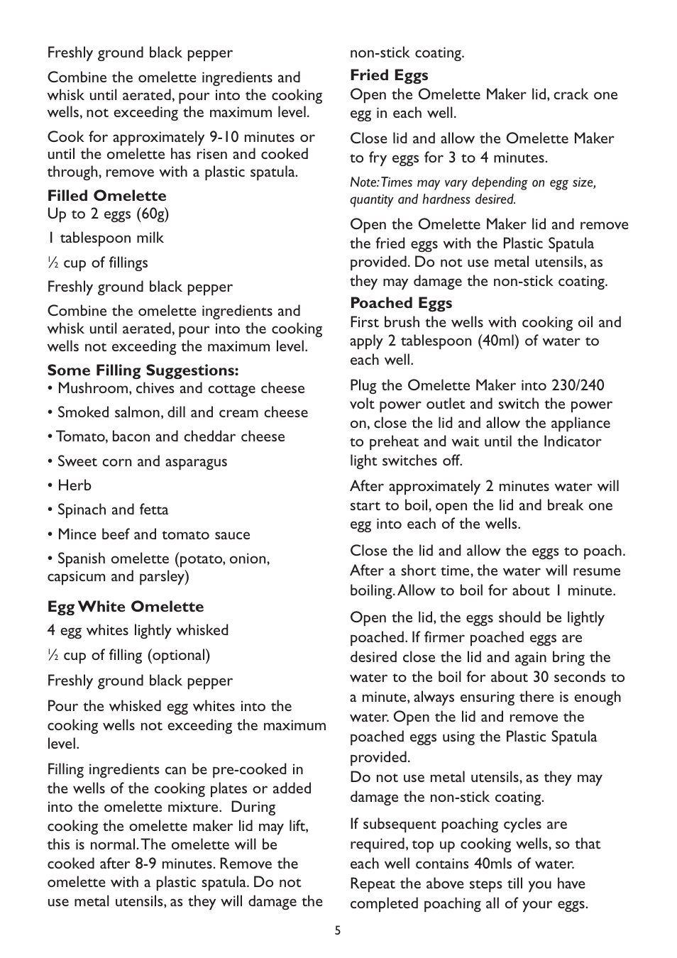 Kambrook KOM2 User Manual | Page 5 / 8