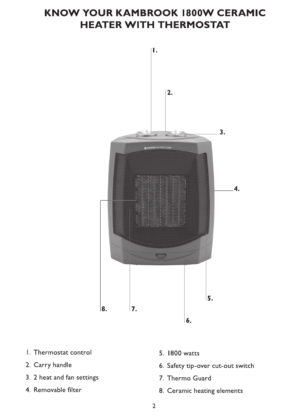 Kambrook KCE30 User Manual | Page 2 / 8