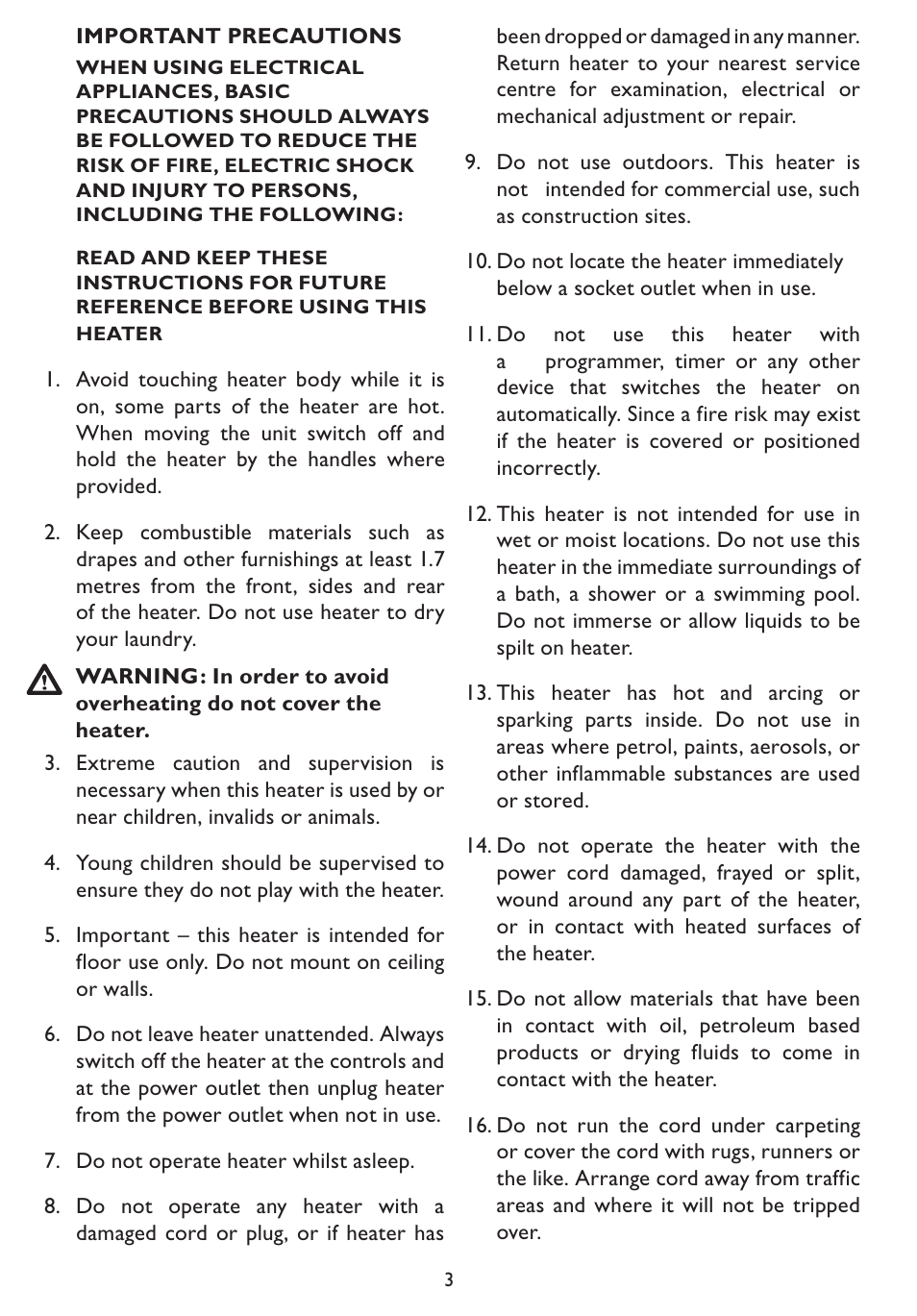 Kambrook KCE30 User Manual | Page 3 / 8