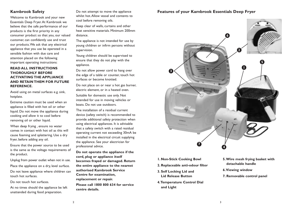 Kambrook KDF250 User Manual | Page 2 / 6