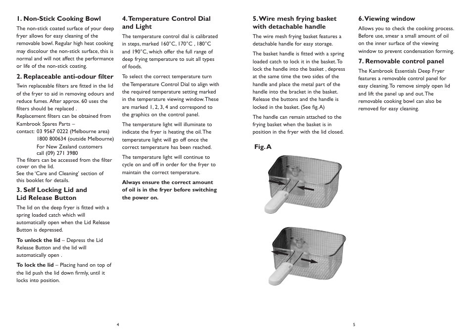 Kambrook KDF250 User Manual | Page 3 / 6