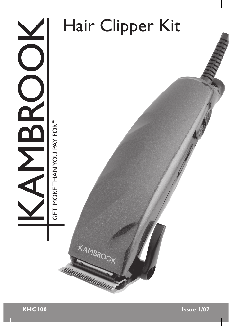 Kambrook KHC100 User Manual | 4 pages