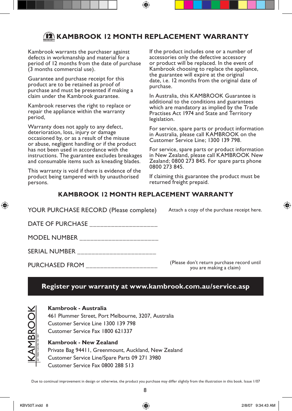 Kambrook JAGUAR TURBOTWISTER KBV50T User Manual | Page 5 / 5