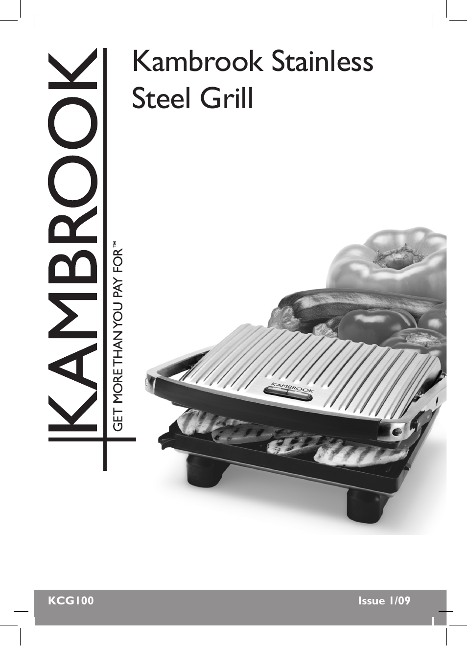 Kambrook KCG100 User Manual | 12 pages