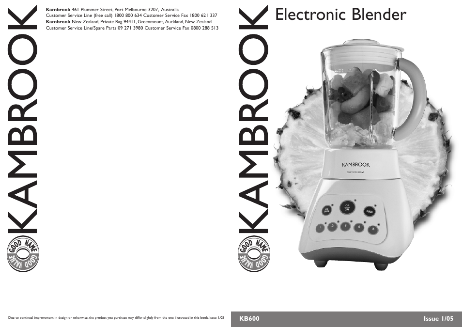 Kambrook KB600 User Manual | 8 pages