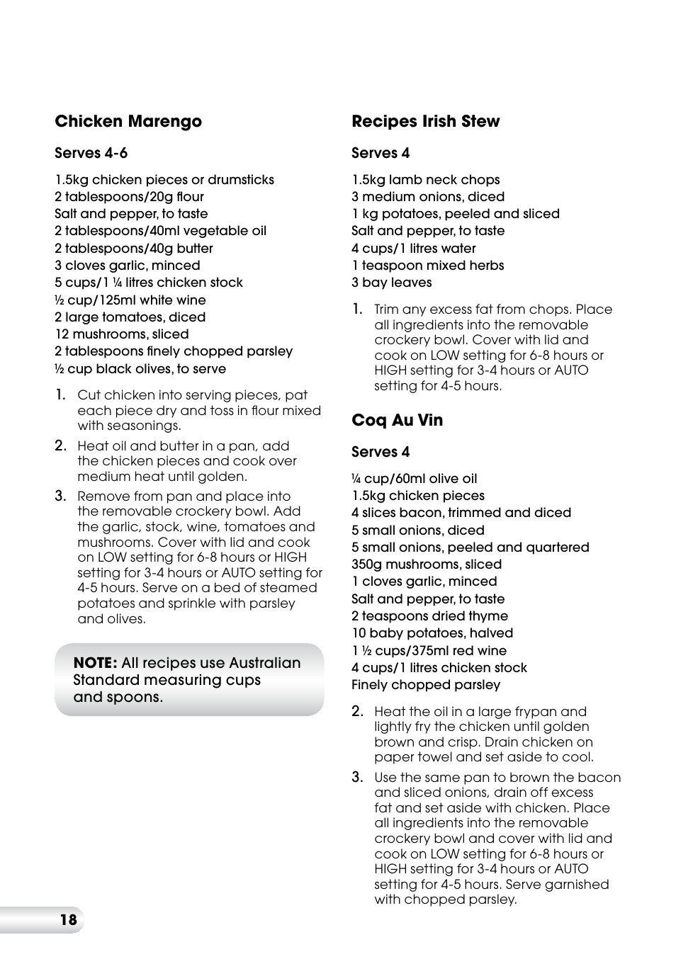 Kambrook KSC360 User Manual | Page 18 / 24