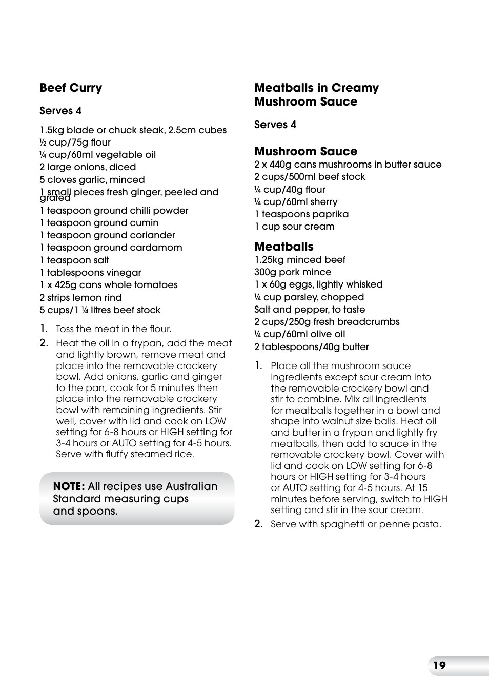 Kambrook KSC360 User Manual | Page 19 / 24