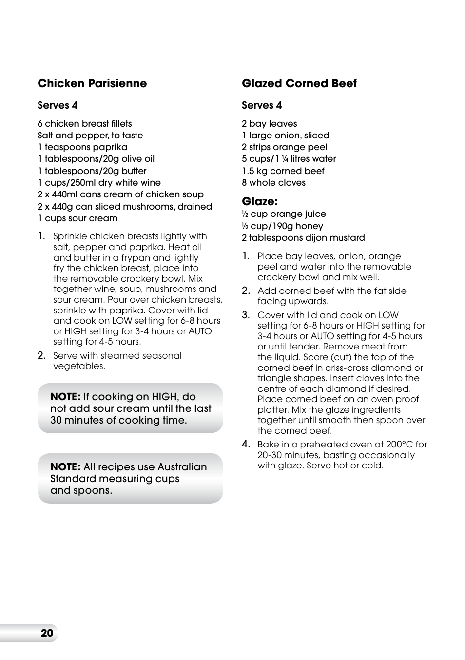 Kambrook KSC360 User Manual | Page 20 / 24