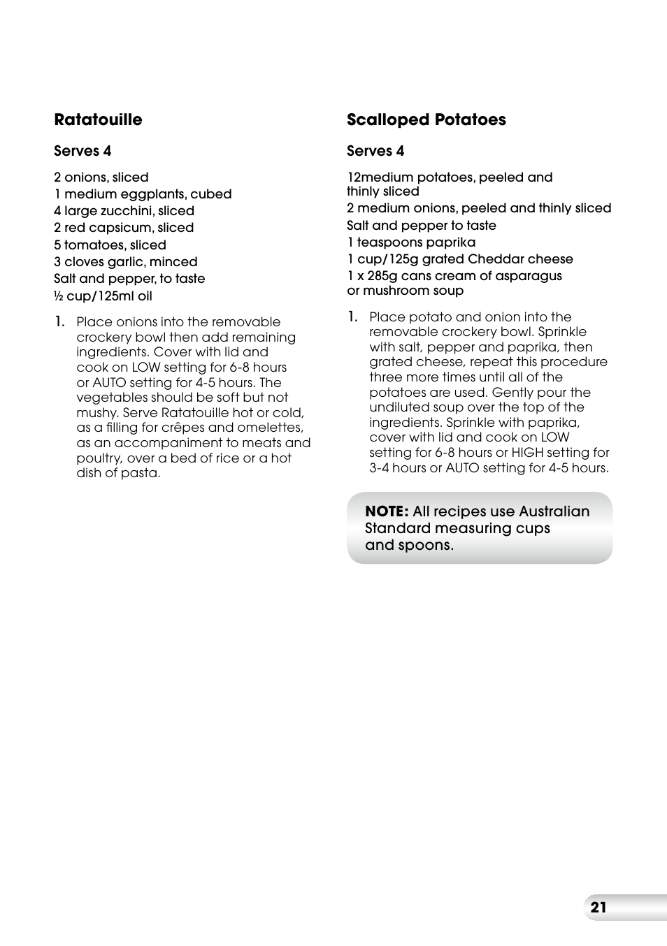 Kambrook KSC360 User Manual | Page 21 / 24