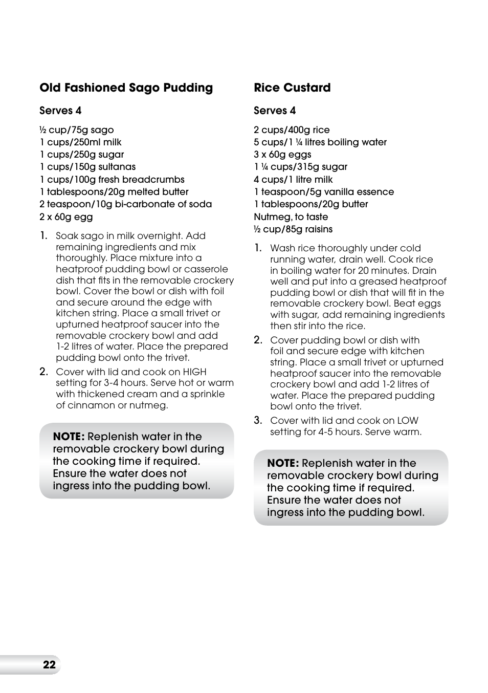 Kambrook KSC360 User Manual | Page 22 / 24