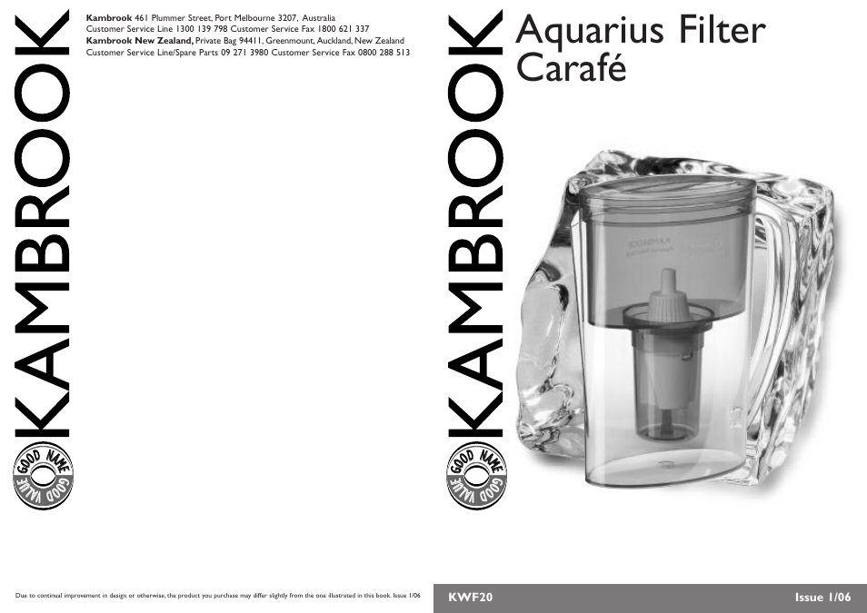 Kambrook Aquarius KWF20 User Manual | 4 pages