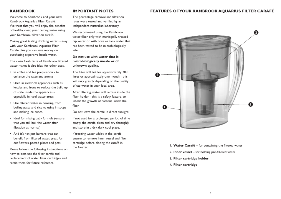 Kambrook Aquarius KWF20 User Manual | Page 2 / 4