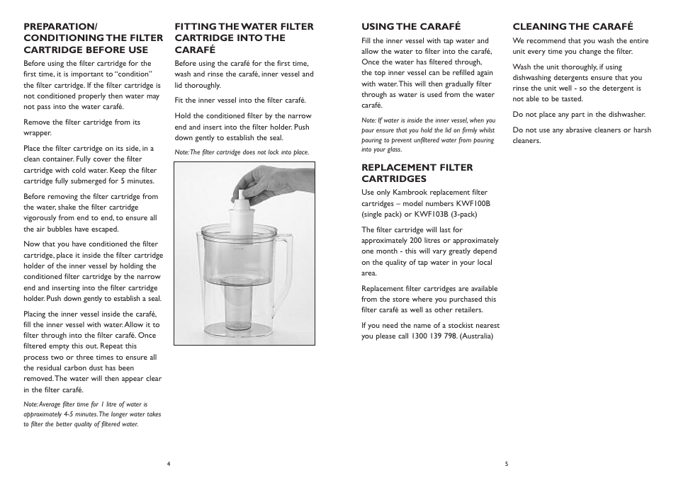 Kambrook Aquarius KWF20 User Manual | Page 3 / 4