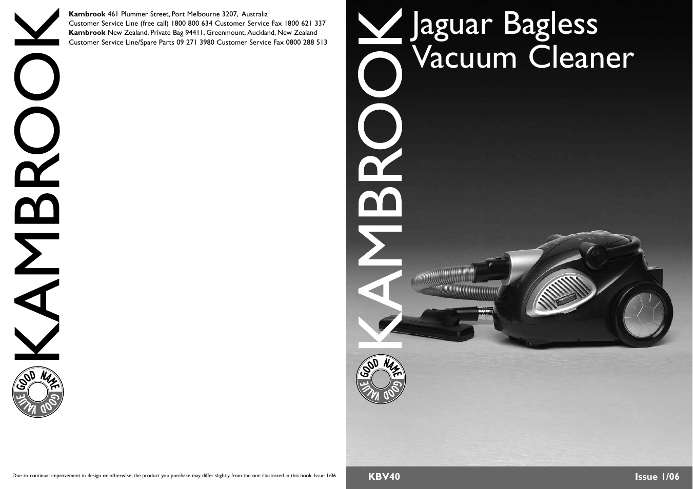 Kambrook Jaguar KBV40 User Manual | 4 pages