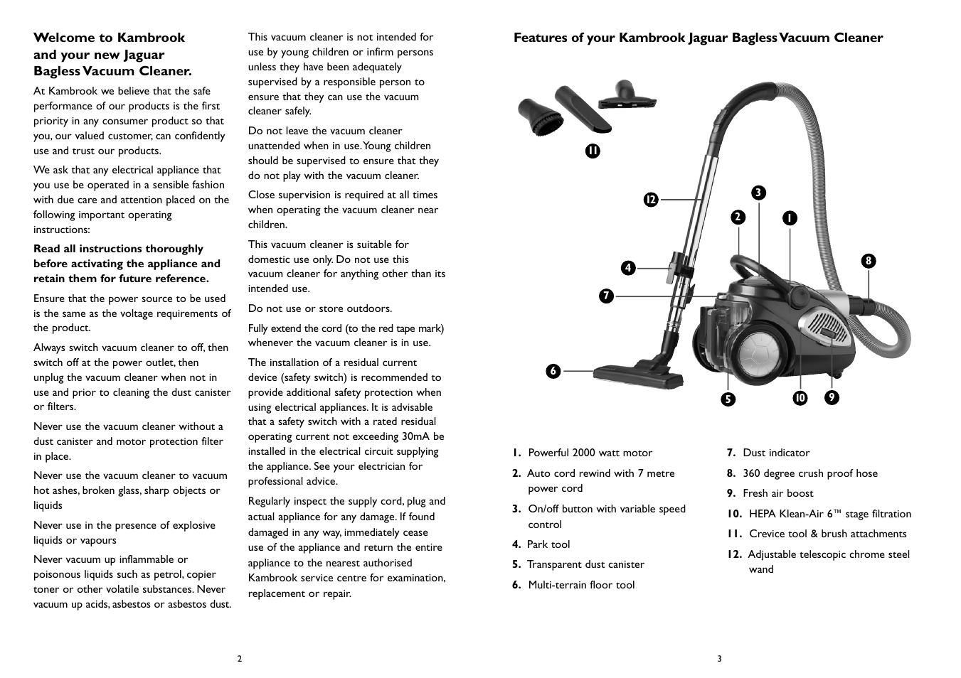 Kambrook Jaguar KBV40 User Manual | Page 2 / 4