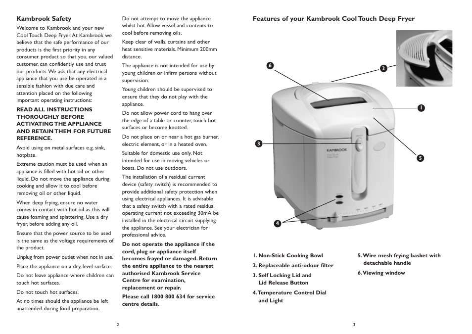 Kambrook KDF350 User Manual | Page 2 / 6