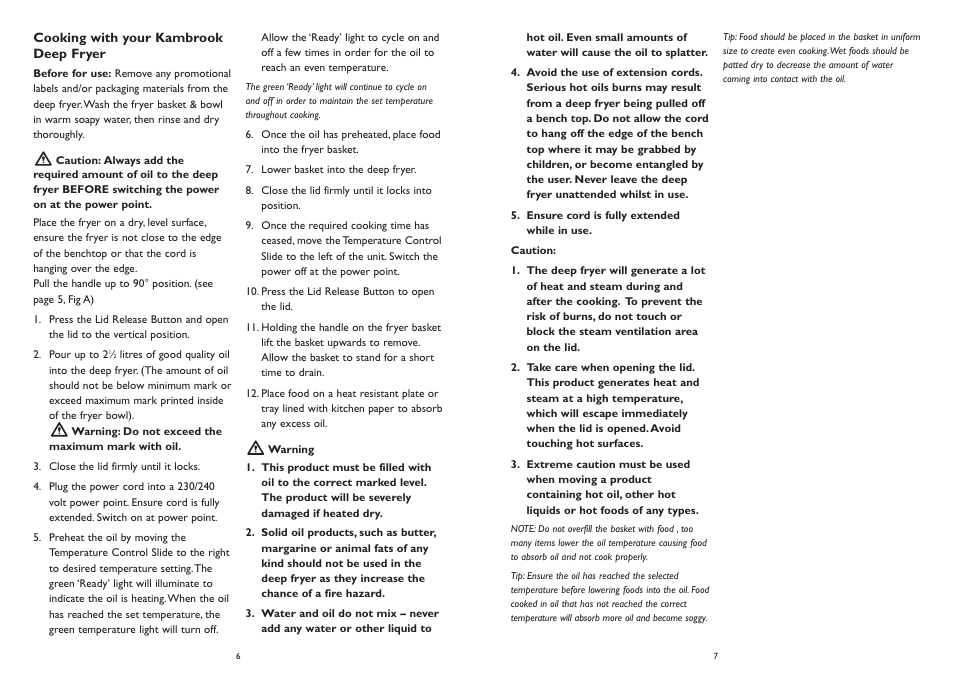 Kambrook KDF350 User Manual | Page 4 / 6