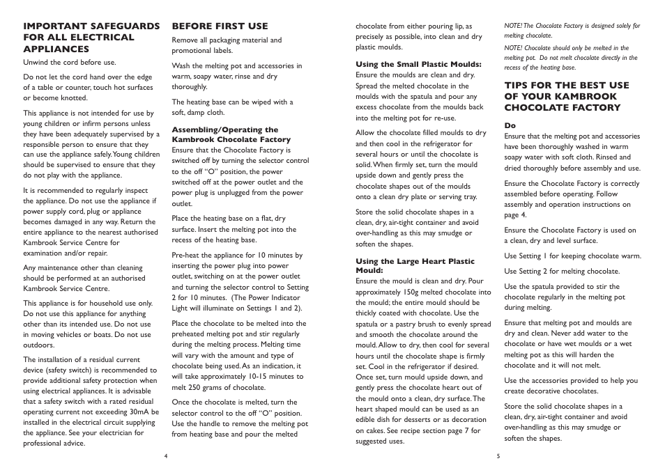 Kambrook KCM1 User Manual | Page 3 / 6