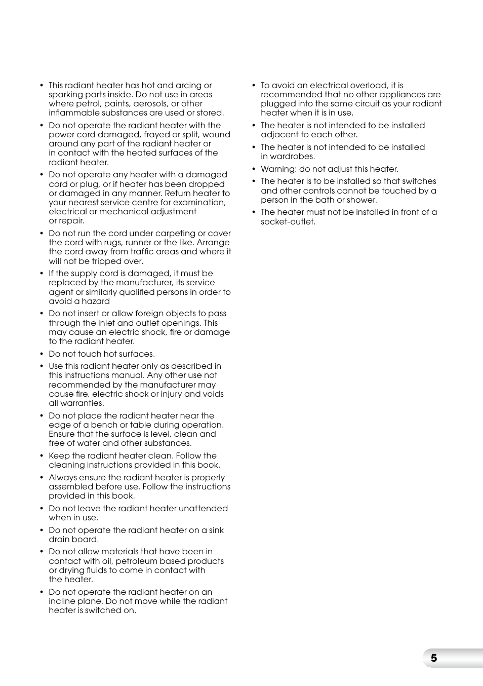 Kambrook KRH110 User Manual | Page 6 / 12