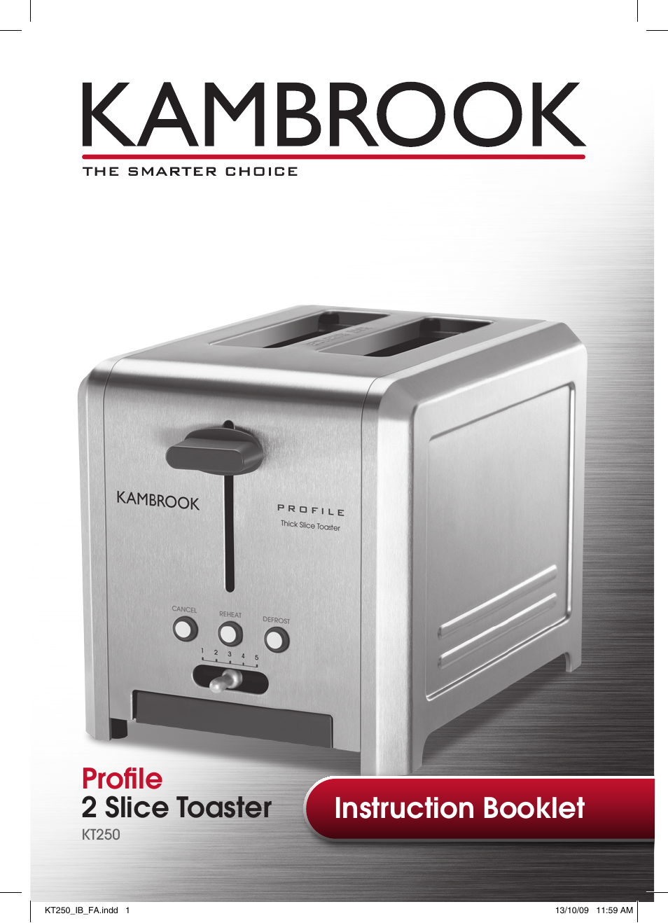 Kambrook PROFILE KT250 User Manual | 12 pages