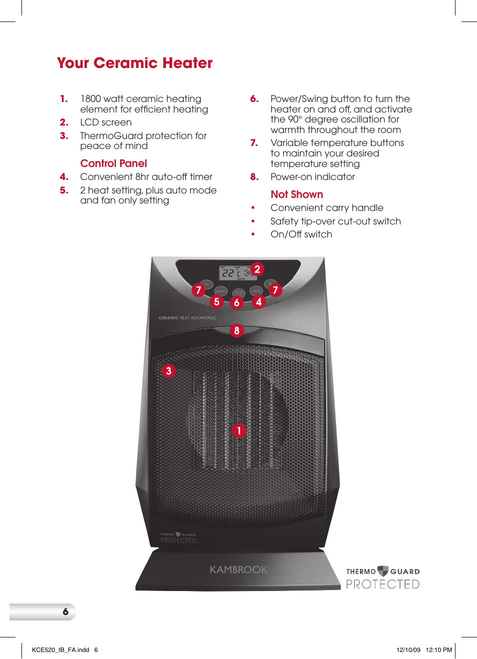 Your ceramic heater | Kambrook KCE520 User Manual | Page 6 / 12